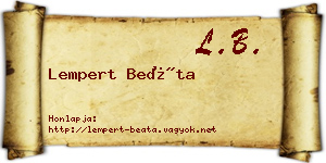 Lempert Beáta névjegykártya