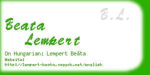 beata lempert business card